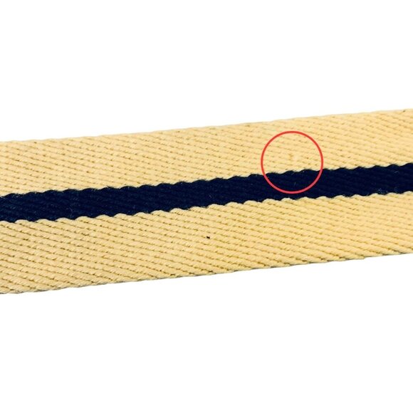 Vintage Dooney & Bourke Belt Size 36 Fits Like 34 Cream Navy Stripe Leather Tabs - Picture 5 of 6